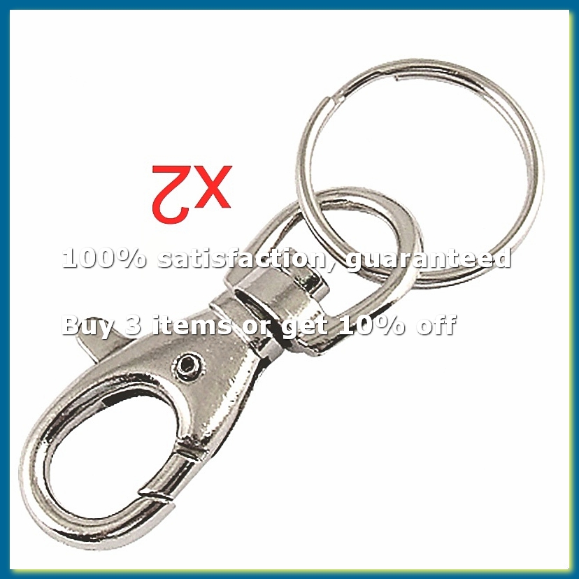 Lobster Clasp Silver - Srebrny metalowy brelok z karabińczykiem, 2